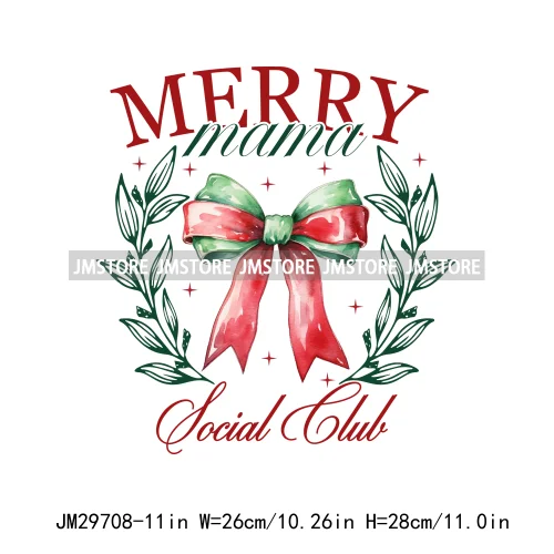 Christmas Girly Vibes Santa Winter Jesus Coquette Bow Tis The Season Iron On DTF Transfers Stickers Ready To Press For Clothes