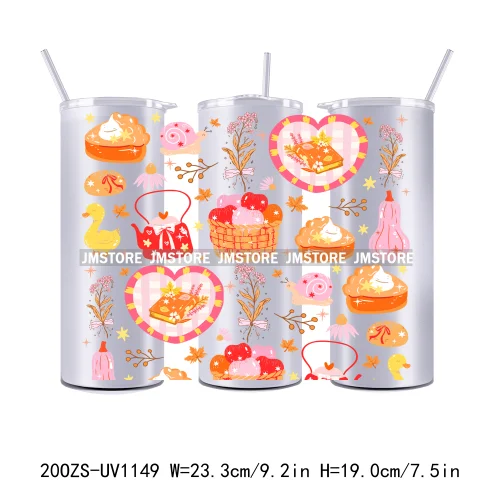 Cozy Season Fall Thanksgiving UV DTF Tumbler Wraps Durable Ready To Apply Transfer Stickers For 20OZ Straight Skinny Tumblers