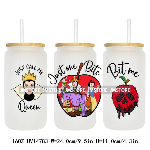 Beautiful Princess Cartoon Gnomes UV DTF Wraps Transfer Sticker Ready To Apply Waterproof Logo For 16OZ Libbey Glass Can Tumbler