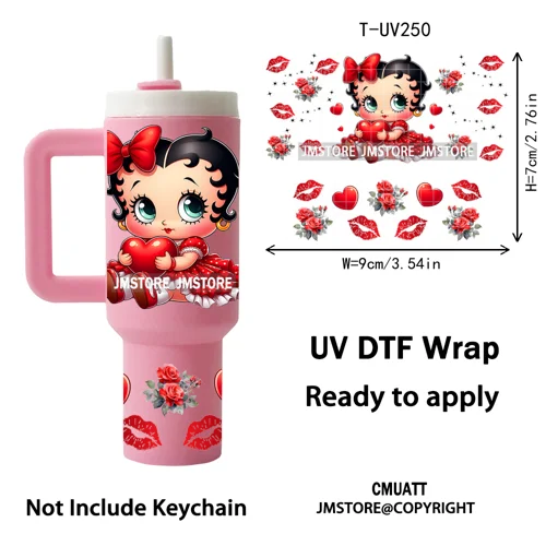 Princess Mirror Coquette Bow Family Vacation UV DTF Wraps Ready To Use Transfer Stickers Waterproof For Mini Tumbler Keychain