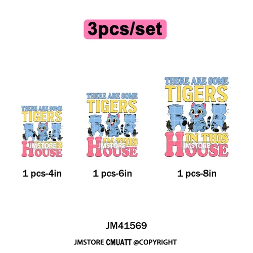Cute Blue Tiger Idol Group Characters Kpop Halloween Pumpkin Iron on DTF Washable Transfers Stickers Ready to Press for Textile