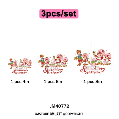 Best Friends Birthday Cute Little Berry Girl Coquette Character Design Iron on DTF Transfers Stickers Ready to Press for Textile