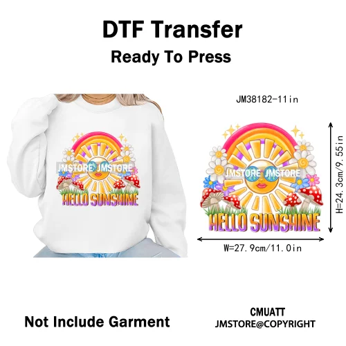 Hello Summer Lake Junkie Beach Vibes Last Day Of School Iron on DTF Thermal Transfer Stickers Ready to Press for T-shirt Bags