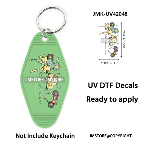 Coquette Bow Magical Mouse Cartoon UV DTF Motel Keychain Decal Ready To Ship Durable Transfer Stickers Prints For Hotel Keychain