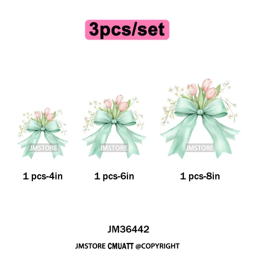 Spring Wildflower Love Vibes Ribbon Wedding Coquette Iron on DTF Thermal Transfers Stickers Ready to Press for Dresses Hoodies