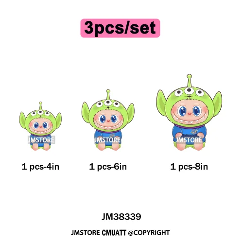 Cute Cartoon Toy Dolls Monster Costume Character Kids Printed Iron on DTF Washable Transfer Stickers Ready to Press for Clothing