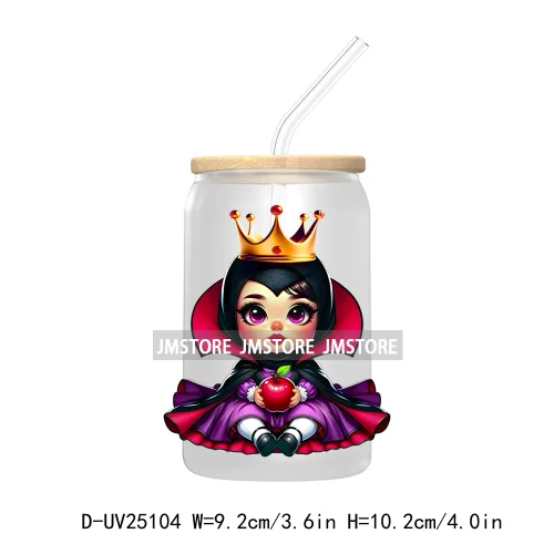 Cartoon Halloween Princess UV DTF Transfer Stickers Decals For Libbey Cold Cups Mugs Tumbler Waterproof DIY Custom Logo Labels