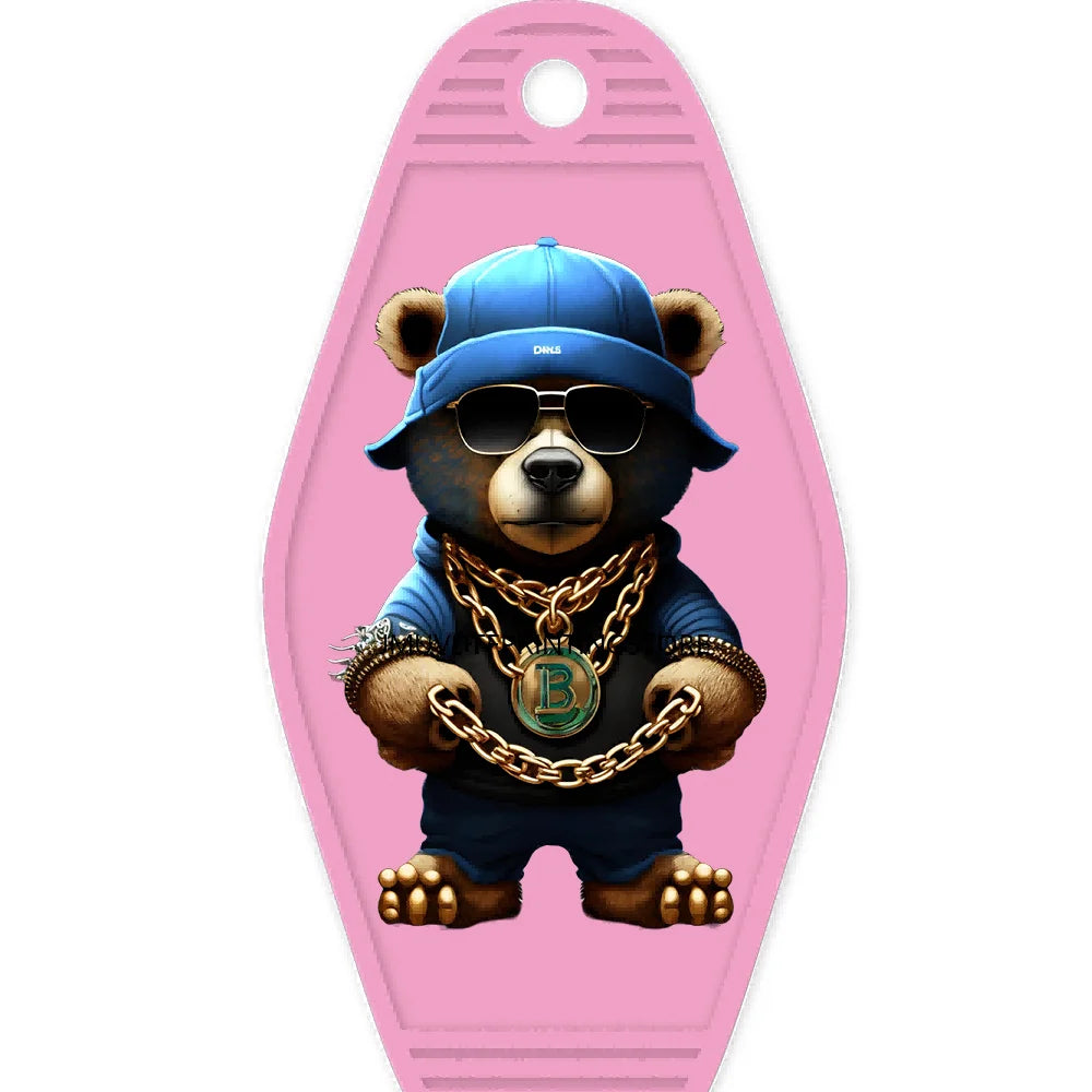 Hip Hop Money Lion High Quality WaterProof UV DTF Sticker For Motel Hotel Keychain Hustle Bear Animals