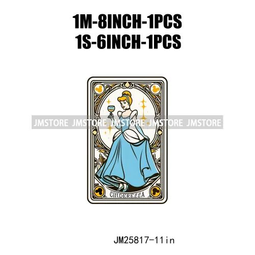 Cute Cartoon Animal Princess Characters Halloween Tarot Cards DTF Iron On Transfers Stickers Ready To Press For T-shirt Bags