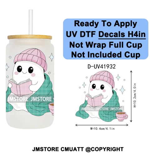 Christmas Santa Claus Patchwork UV DTF Decals Ready To Apply Waterproof Transfer Stickers DIY Crafts For 16OZ Libbey Glass Can