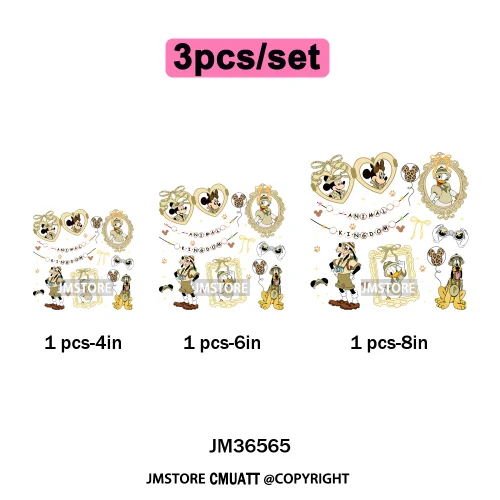 Colorful Animal Coquette Mirror Bracelet Cartoon Character Printing Iron On DTF Transfers Stickers Ready To Press T-shirts Bags
