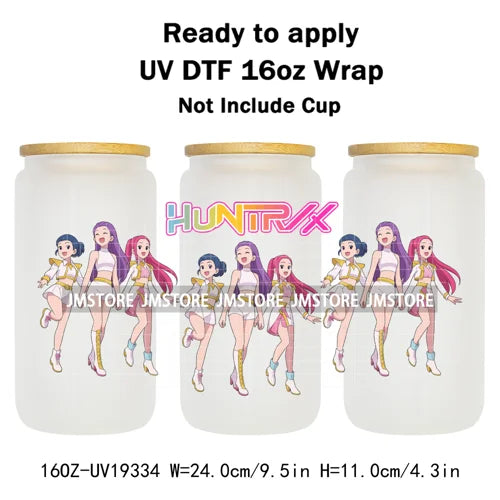 Demon Hunter Merch Derpy Tiger 16OZ UV DTF Cup Wraps Ready To Apply Waterproof Transfer Stickers For Libbey Glass Can Kpop Girls