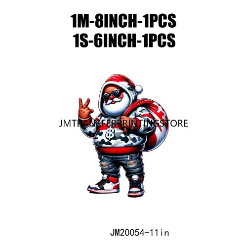 Cool Streetwear Winter Bear Crew Christmas Santa Snowman Reindeer Gingerbread DTF Transfers Stickers Ready To Press For T-Shirts