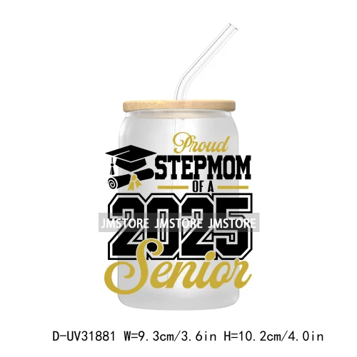 Proud Family Of 2025 Graduate Senior UV DTF Transfer Stickers Decals For Libbey Cold Cups Mugs Tumbler Waterproof Class Of 2025