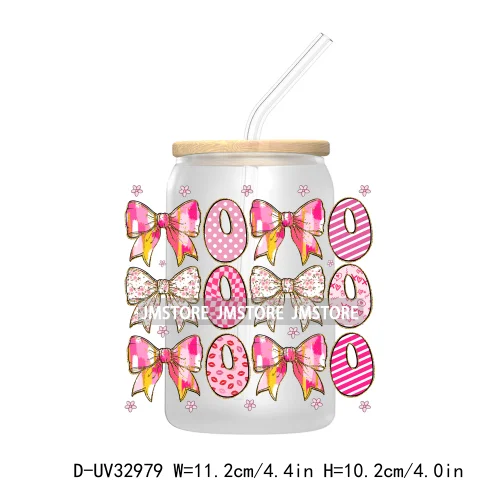 Coquette Valentine Heart Love XOXO Valentine's Day UV DTF Transfer Stickers Decals For Libbey Cold Cups Mugs Tumbler Waterproof