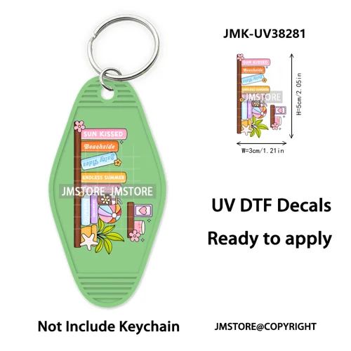 Bookish Journal Coquette Bow Flowers Heart UV DTF Motel Keychain Decal Ready To Ship Transfer Stickers Prints For Hotel Keychain