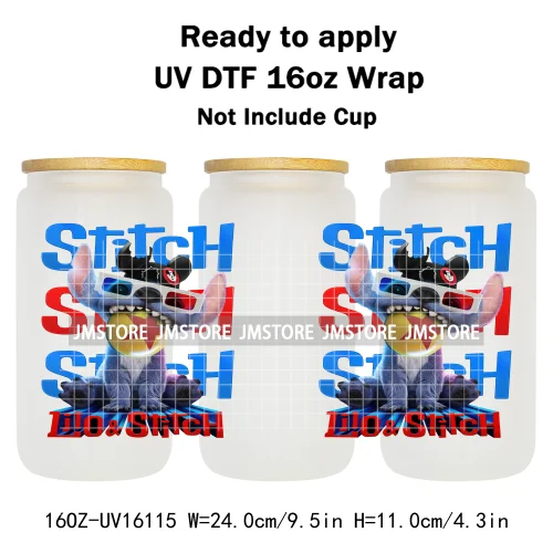 Trendy Movie Cartoon Character Bow 16OZ UV DTF Cup Wrap Ready To Apply Waterproof Transfer Sticker For Libbey Glass Can Tumbler