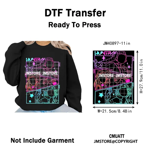 Kpop Movie Style Soda Pop Demon Inspired Movie Girl Dinner Iron on DTF Washable Transfers Stickers Ready to Press for Hoodies
