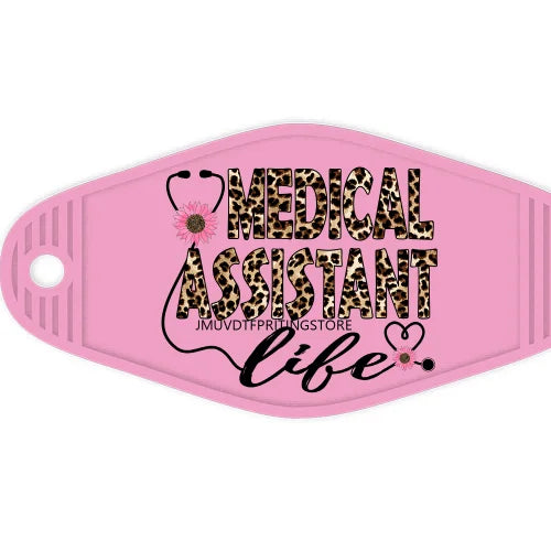 Leopard CNA Nurse Life High Quality WaterProof UV DTF Stickers For Motel Hotel Keychain Scrubs Coffee And Messy Buns