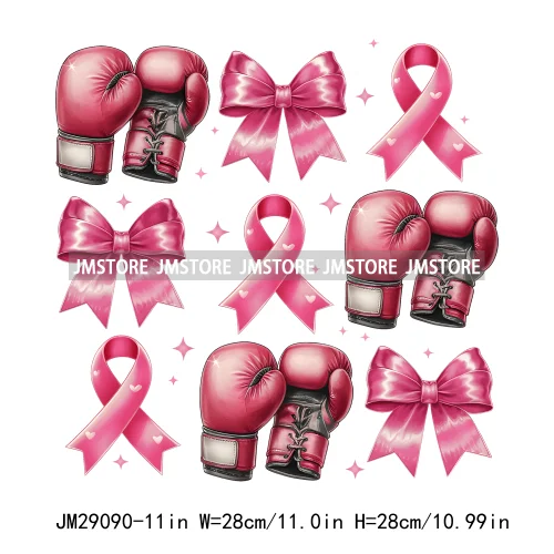 Coquette Football Bow Pink Out Tackle Breast Cancer Awareness Ribbon Iron On DTF Transfer Stickers Ready To Press For Clothing