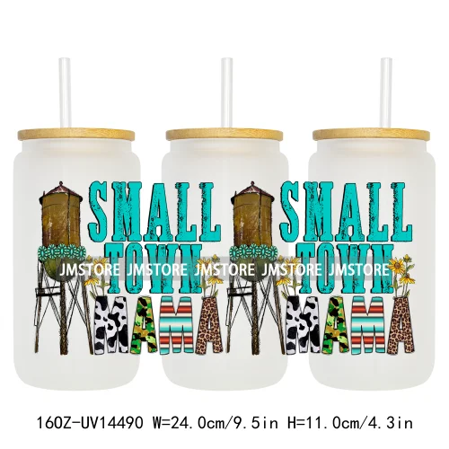 Floral Blessed Mama Leopard Mom 16OZ UV DTF Cup Wraps Ready To Apply Waterproof Transfer Stickers For Libbey Glass Can Tumbler