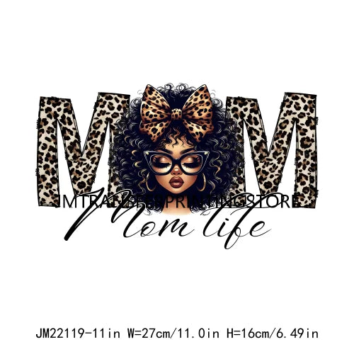 Blessed Proud Black Women Small Business Mama Cheer Mom Life Logos Autism Mom DTF Transfer Stickers Ready To Press For Hoodies