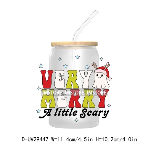 Dead Inside But It's Christmas UV DTF Transfer Stickers Decals For Libbey Cold Cups Mugs Tumbler Trendy Label Gingerbread Season