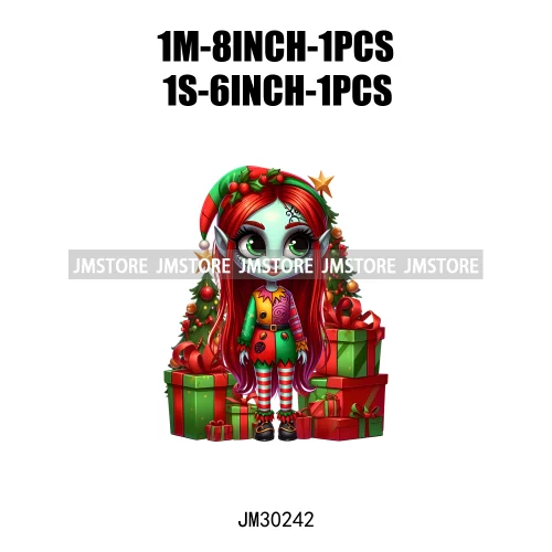 Christmas Cartoon Animal Characters Snow Holiday Santa Tree Gifts Iron On DTF Transfers Stickers Ready To Press For Sweatshirts