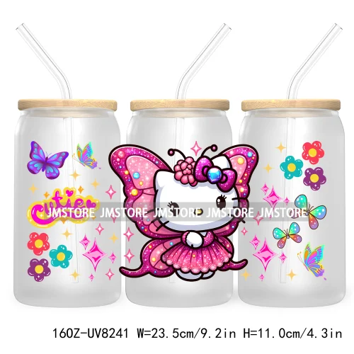 Best Friends Princess Coquette Bow UV DTF Sticker For 16OZ Libbey Glass Cup Can Wrap Transfer Stickers Custom Label Logo Cartoon