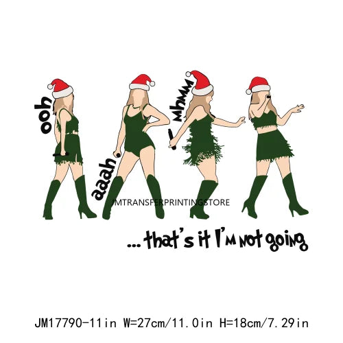 In My Swiftmas Era DTF Decals Don't Get Your Tinsel In A Tangle Merry Christmas Heat Transfer Sticker Ready To Press For Clothes