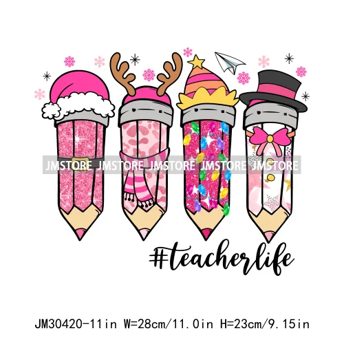 Colorful Holly Jolly Vibes Faux Glitter Christmas Santa Sleigh All Day Iron On DTF Transfers Stickers Ready To Press For Clothes