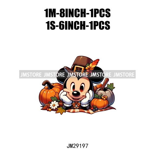 Cartoon Halloween Scary Cute Horror Characters Pumpkin Fall Vibes DTF Iron On Transfers Stickers Ready To Press For Clothing