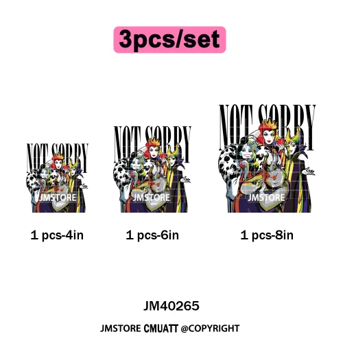 Waiting For Halloween Coquette Bad Girls Friends Wicty Logos Iron on DTF Washable Transfers Stickers Ready to Press for Clothing
