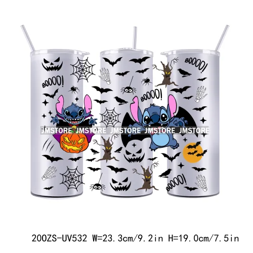 Couple Horror Character Cartoon 20OZ Straight Skinny Tumbler Wrap UV DTF Cup Wraps Custom Label Transfer Sticker Waterproof Logo