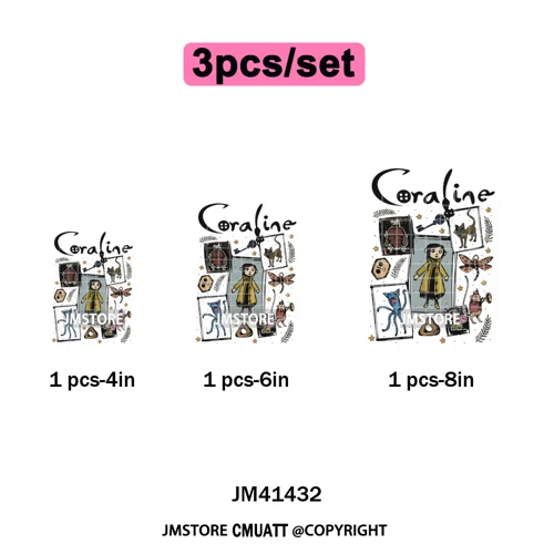 Funny Cartoon Movie Character Halloween Pumpkin Coquette Iron on DTF Washable Heat Transfer Stickers Ready to Press for Clothes
