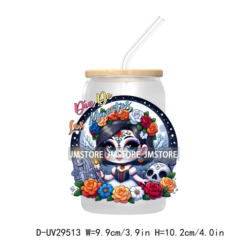 Mexican Culture Day Of The Dead UV DTF Transfer Stickers Decals For Libbey Cold Cups Mugs Tumbler Festive Mexico Sugar Skull