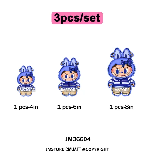 New Coquette Cartoon Monster Friends Costume Girly Kids Love Iron On DTF Transfer Stickers Designs Ready To Press for Clothing