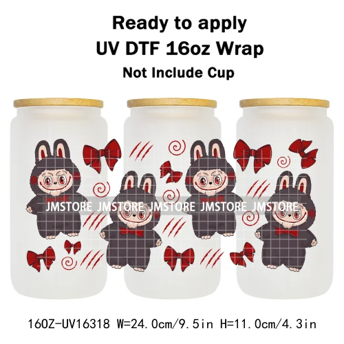 Laboo Killers Friends Halloween Monster Doll UV DTF Stickers Ready To Transfer Cup Wrap Custom Logo For Libbey Can Glass Tumbler