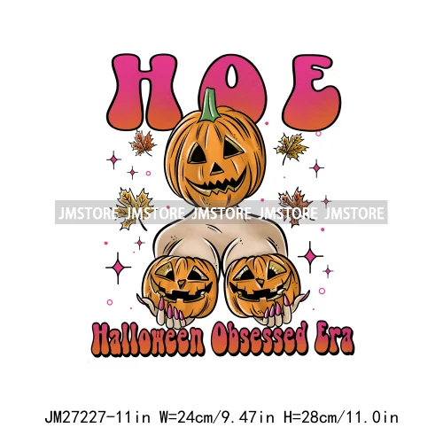 Cartoon Halloween Season Let's Go Ghouls Burn Sage Not Witches Spooky Vibes DTF Iron On Heat Press Transfer Stickers For Clothes