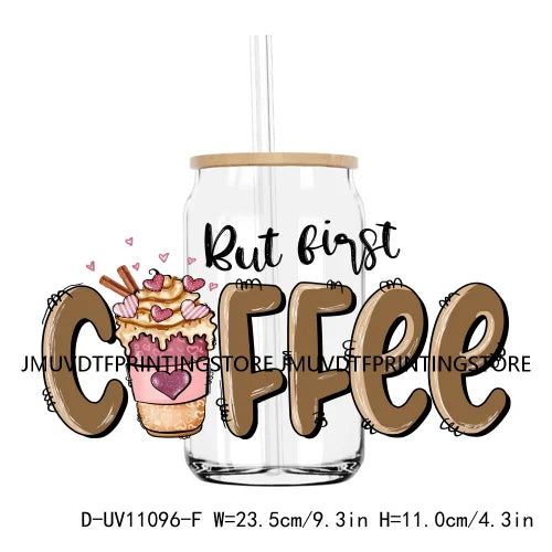 Small Business Owner UV DTF Sticker For 16OZ Libbey Glass Cup Can Coffee Mother Hustler Wrap Transfers Stickers Custom DIY Logo