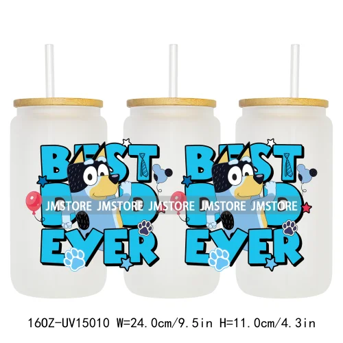 Best Dad Ever Father's Day UV DTF Stickers Ready to Transfer Cup Wrap Custom Labels DIY Craft For Libbey Can Glass Tumblers Mugs