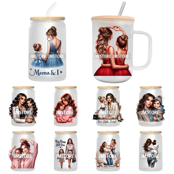 Mother And Daughter Mother's Day UV Sticker Decals For Libbey Cold Cups Mugs Tumbler Transfer Stickers Waterproof Custom Logo