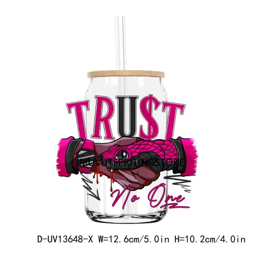 Snack Trust No One UV DTF Transfers Stickers Decals For Libbey Cold Cups Mugs Tumbler Waterproof DIY Logo Hip Pop