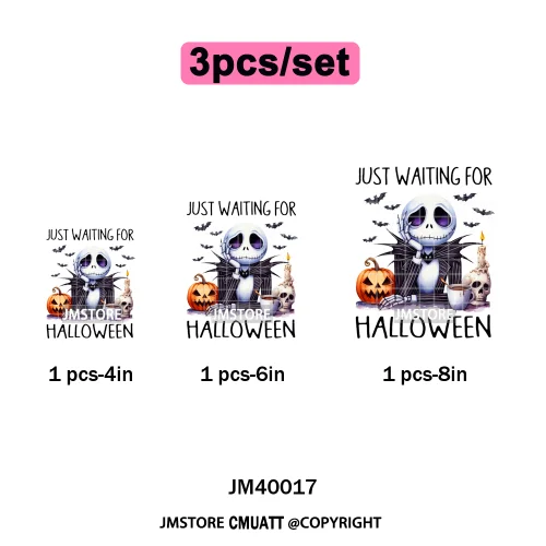 Halloween Horror Party Cartoon Friends Nightmare Spooky Vibes Iron on DTF Washable Transfers Stickers Ready to Press for Clothes