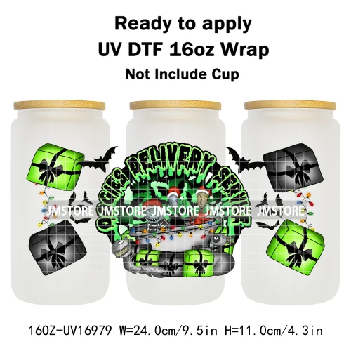 Witchy Princess Halloween Trick Or Treat 16OZ UV DTF Cup Wraps Ready To Apply Waterproof Transfer Stickers For Libbey Glass Can