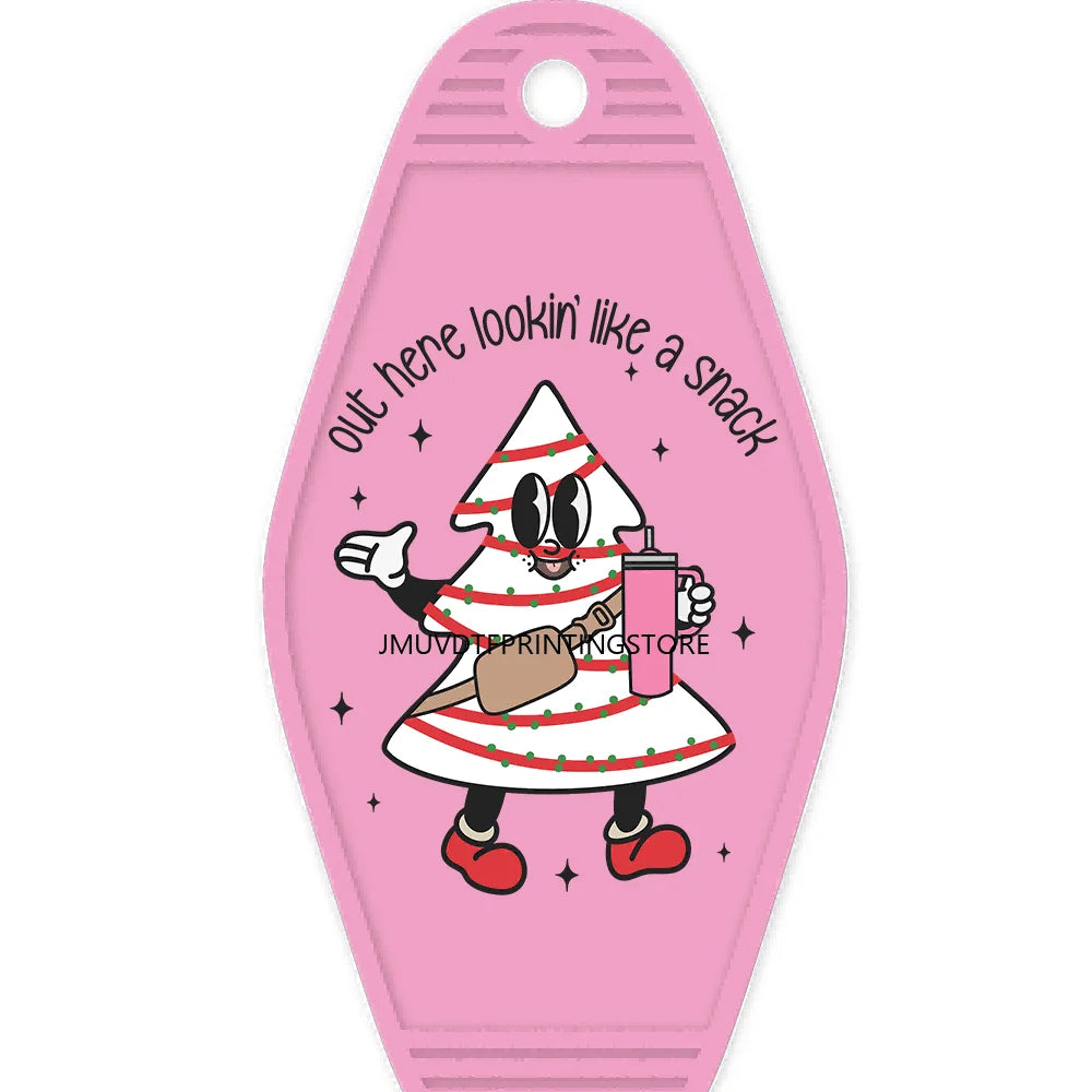 Christmas Boojee Snowman Stanley Tumbler Belt Bag High Quality WaterProof UV DTF Sticker For Motel Hotel Keychain Santa Claus