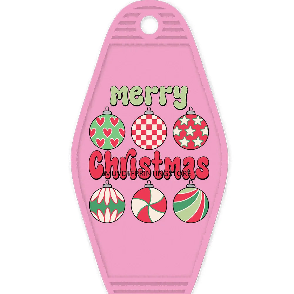 Howdy Christmas High Quality WaterProof UV DTF Sticker For Motel Hotel Keychain Making Spirits Bright Snowman