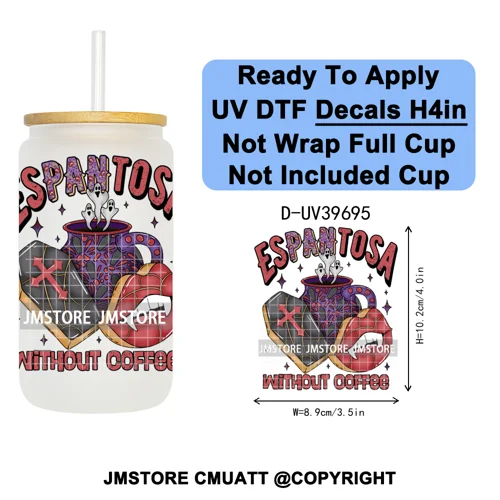 Mexican Conchas Spooky Ghost Concha UV DTF Decals Ready To Apply Waterproof Transfer Stickers Prints For 16OZ Libbey Glass Can