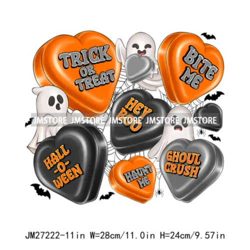 Sweet Spooky Ice Cream Season Ghost Boo Halloween Creepy People Trick Or Treat Candy DTF Iron On Transfers Stickers For T-shirts