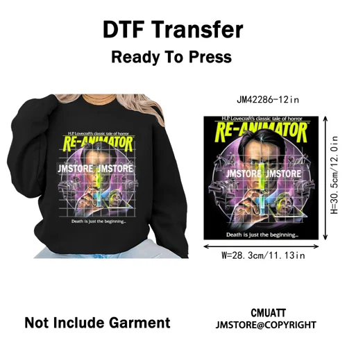 Horror Characters Halftone Movie Shows Scary Halloween Vibes Iron on DTF Washable Transfers Stickers Ready to Press for Clothing